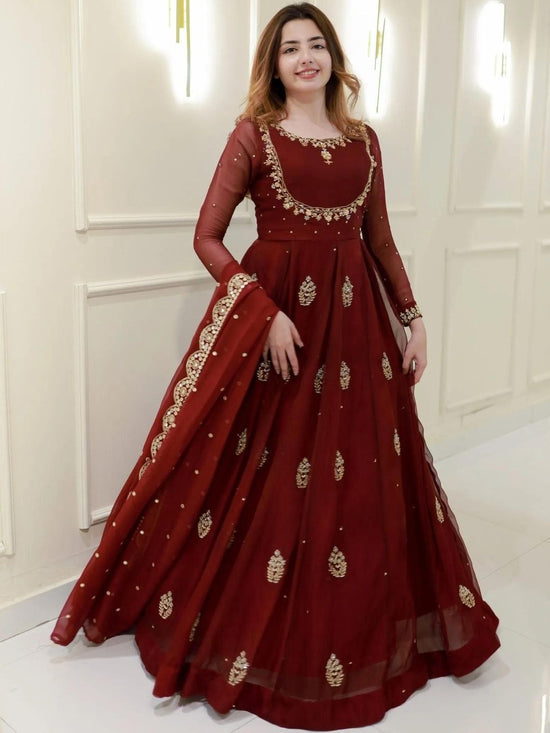 Amrah Chandan Vol 1 Georgette Gown Wholesale Catalogue