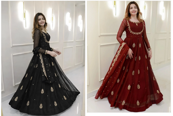 Amrah Chandan Vol 1 Georgette Gown Wholesale Catalogue