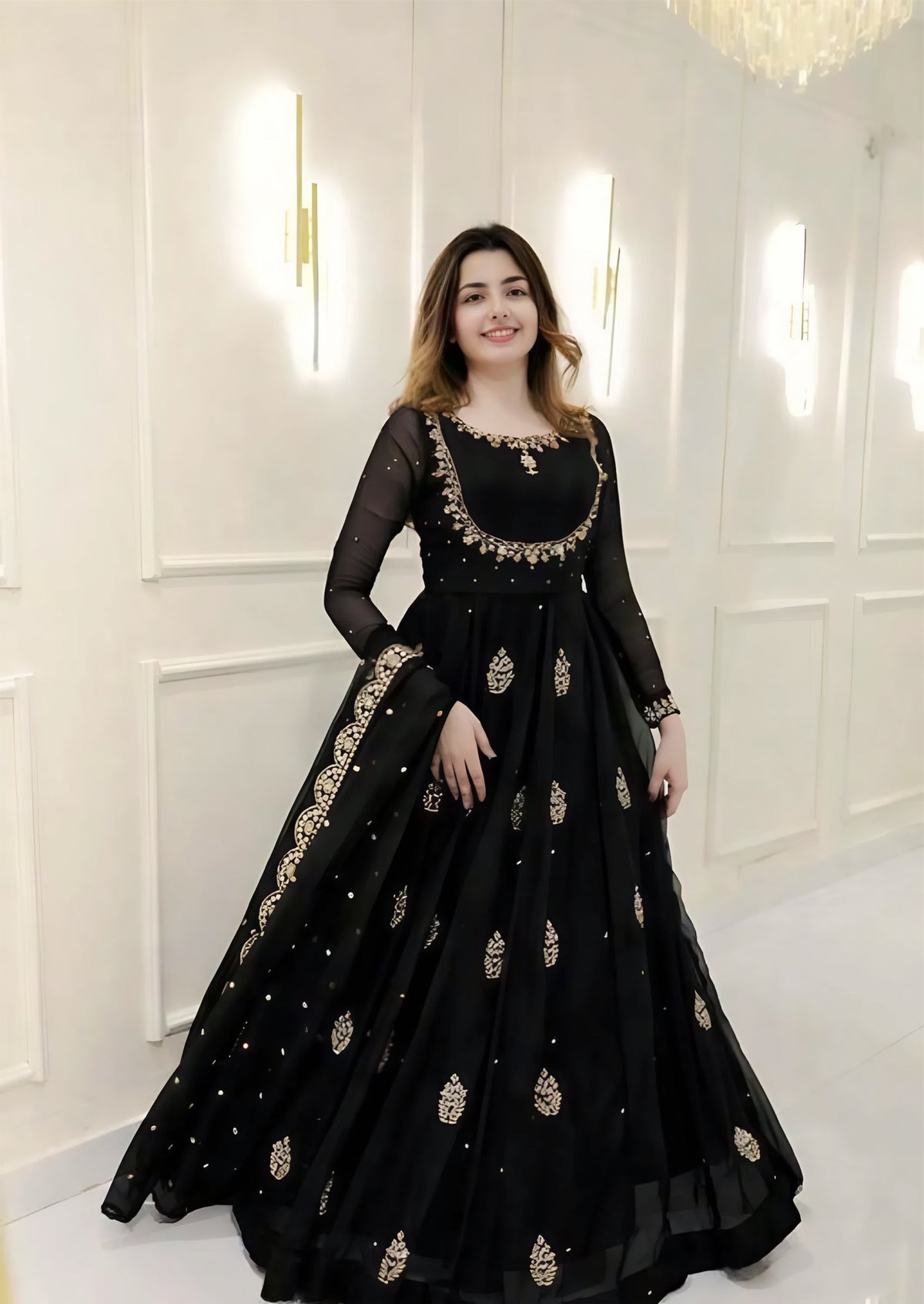 Amrah Chandan Vol 1 Georgette Gown Wholesale Catalogue