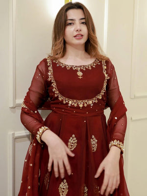 Amrah Chandan Vol 1 Georgette Gown Wholesale Catalogue