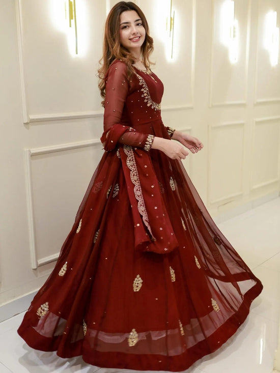 Amrah Chandan Vol 1 Georgette Gown Wholesale Catalogue