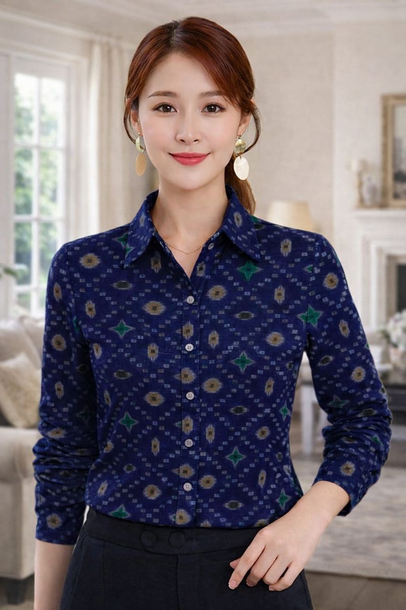 Amrah Emily 9441 Premium Cotton Printed Long Sleeve Shirts