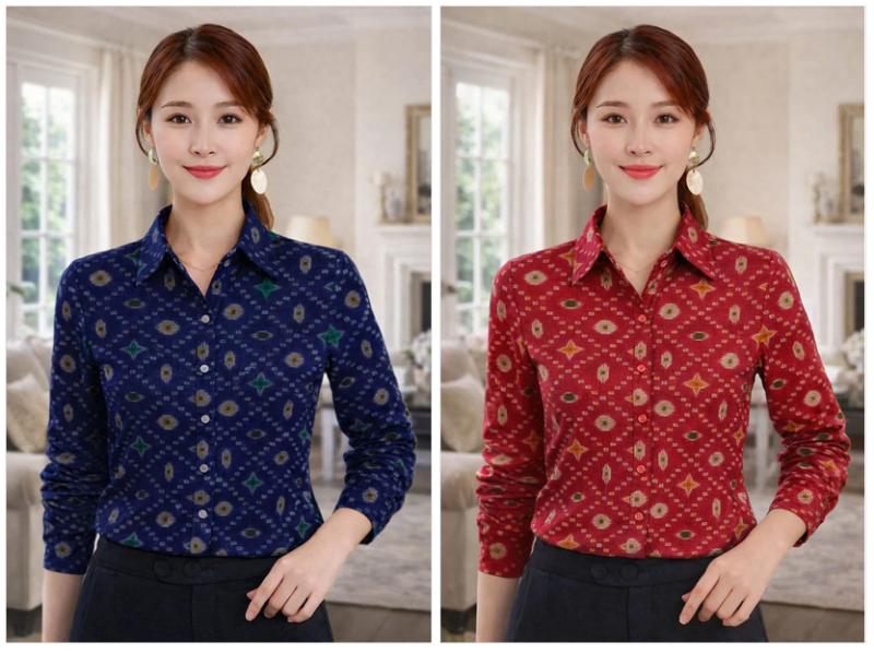 Amrah Emily 9441 Premium Cotton Printed Long Sleeve Shirts
