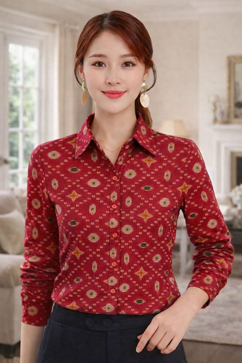 Amrah Emily 9441 Premium Cotton Printed Long Sleeve Shirts