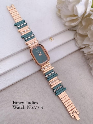 Amrah Wholesale Fancy Ladies Bracelet Watch 1 Rose Gold Stone Work Watch