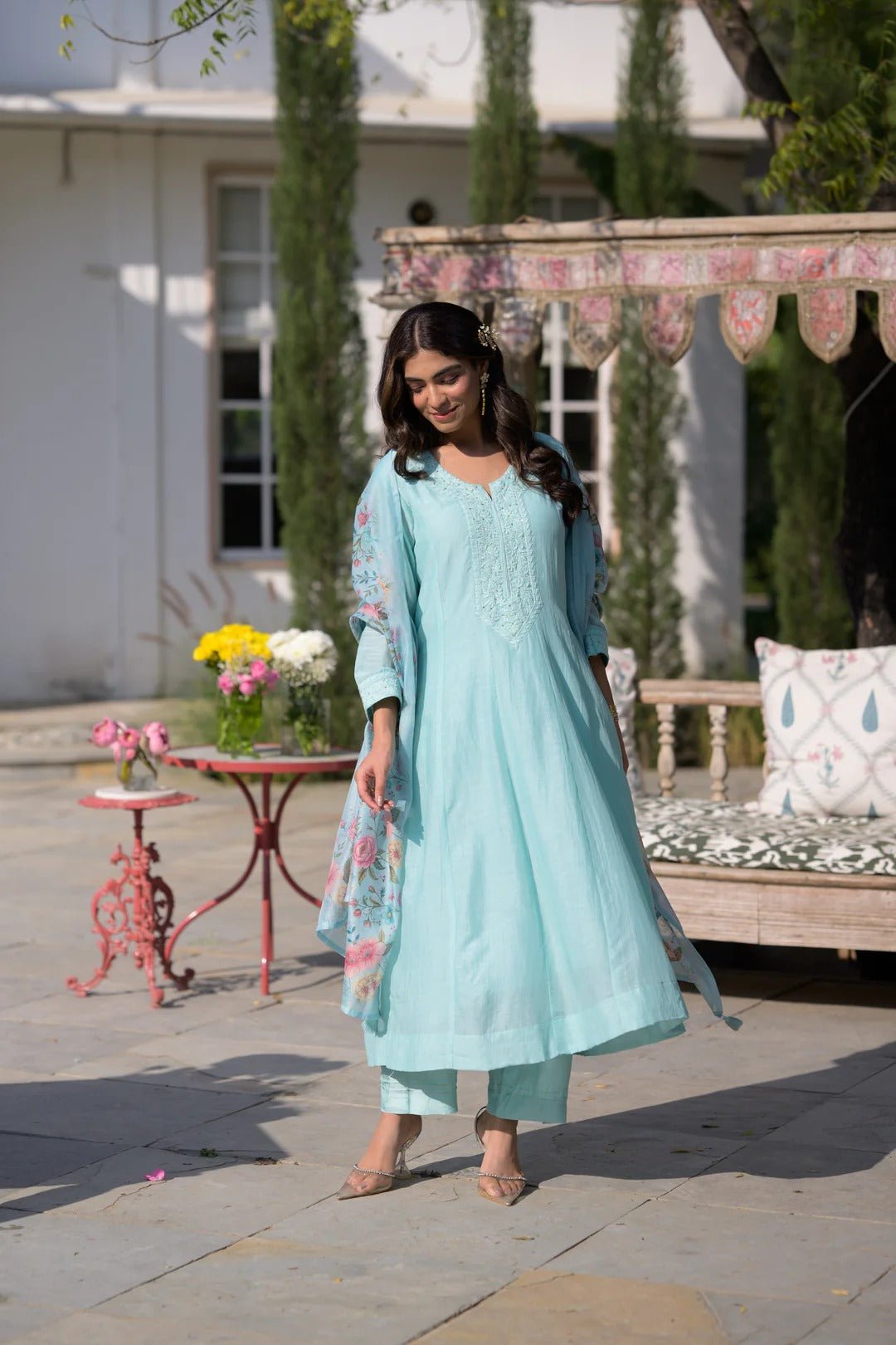 Amrah Hema 01 PV Chanderi Kurti Pant Dupatta Set - Amrah Wholesale