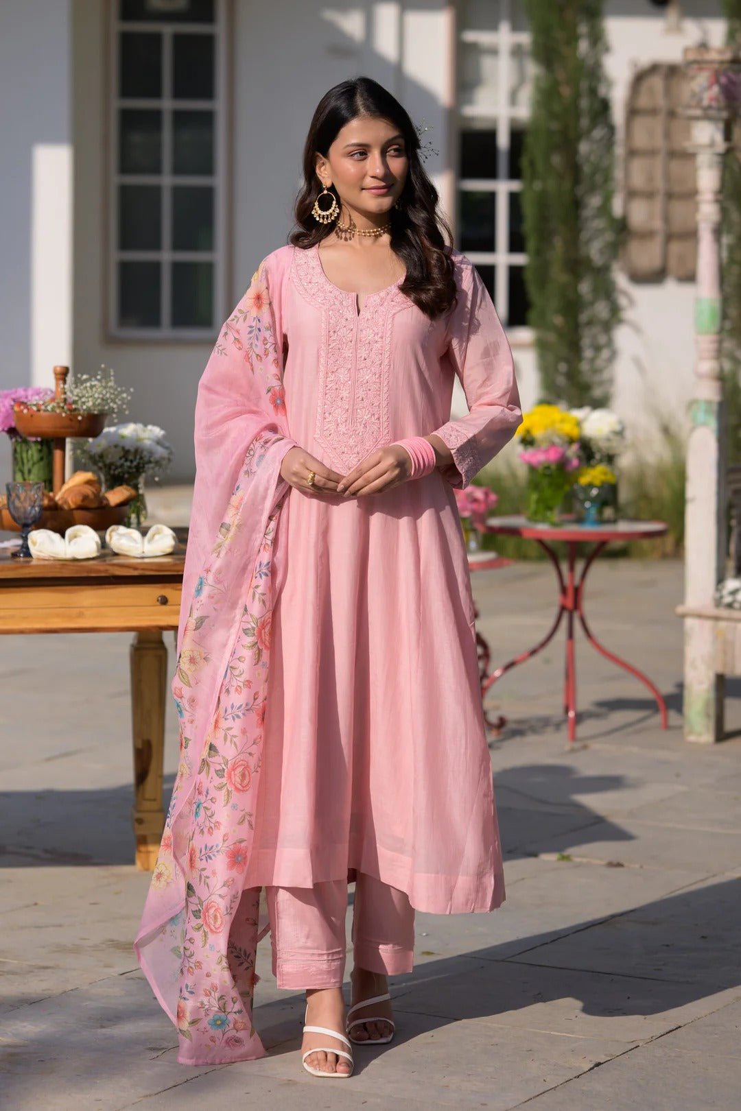 Amrah Hema 01 PV Chanderi Kurti Pant Dupatta Set - Amrah Wholesale