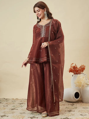 Amrah Wholesale Honey 01 Crunchy Silk Embroidered Salwar Suit Set
