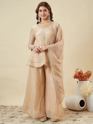 Amrah Wholesale Honey 01 Crunchy Silk Embroidered Salwar Suit Set