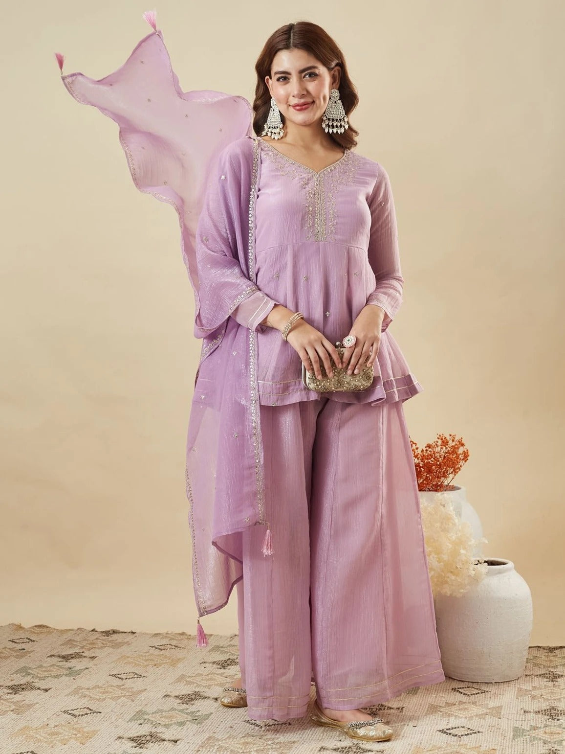 Amrah Wholesale Honey 01 Crunchy Silk Embroidered Salwar Suit Set