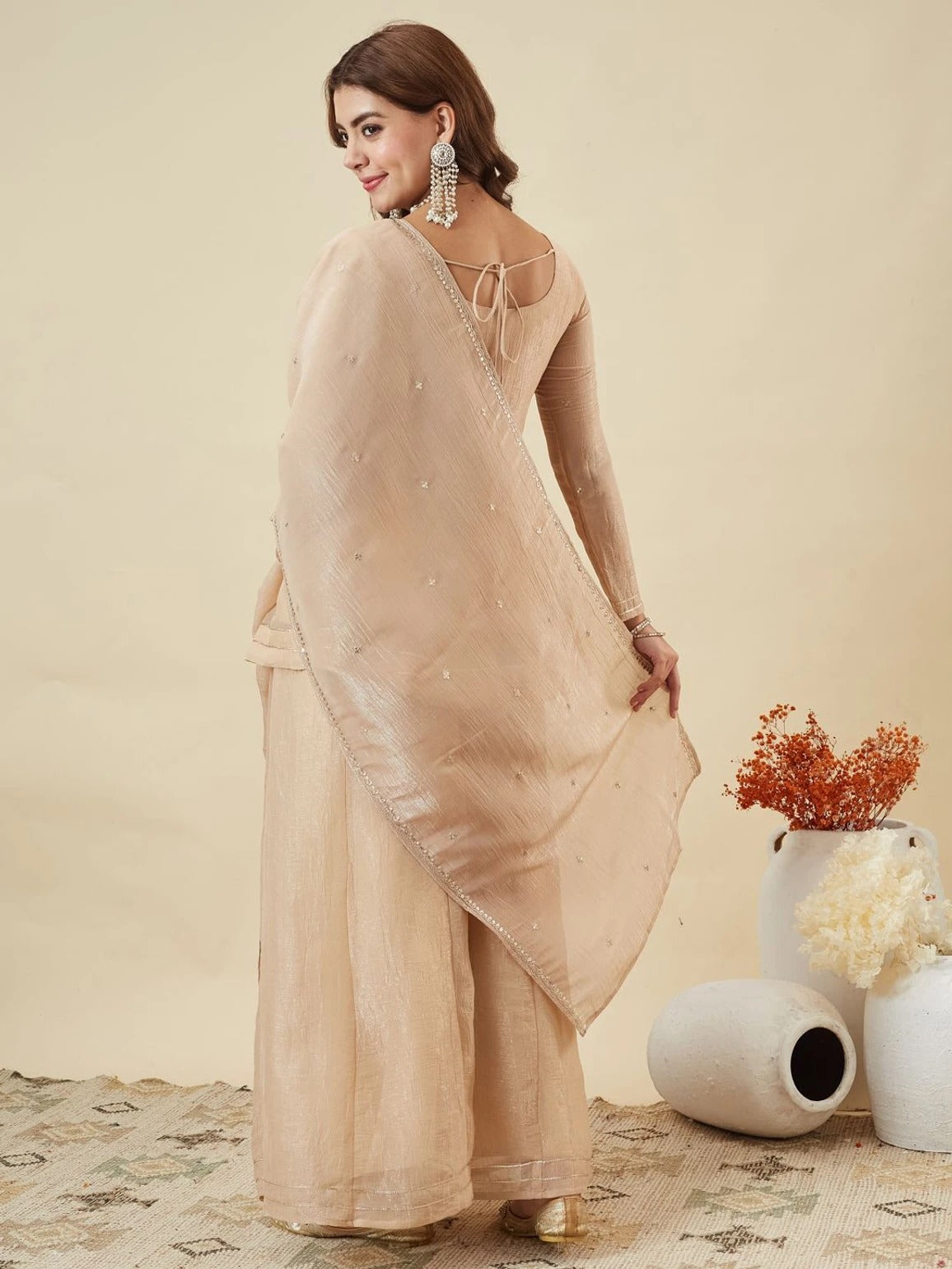Amrah Wholesale Honey 01 Crunchy Silk Embroidered Salwar Suit Set