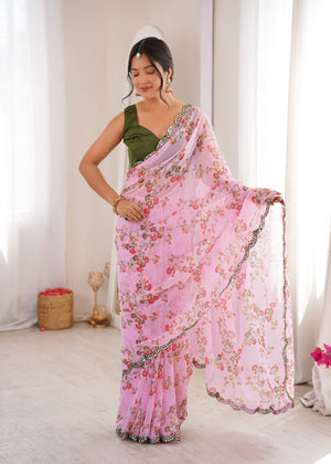 Amrah Wholesale Jainam Vol 1 Georgette Saree - Amrah Wholesale