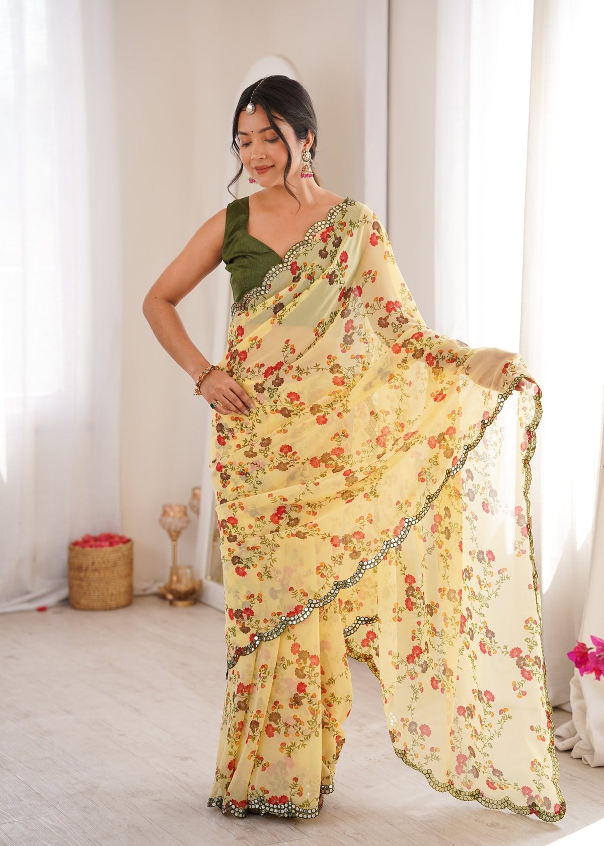 Amrah Wholesale Jainam Vol 1 Georgette Saree - Amrah Wholesale