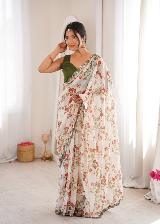 Amrah Wholesale Jainam Vol 1 Georgette Saree - Amrah Wholesale
