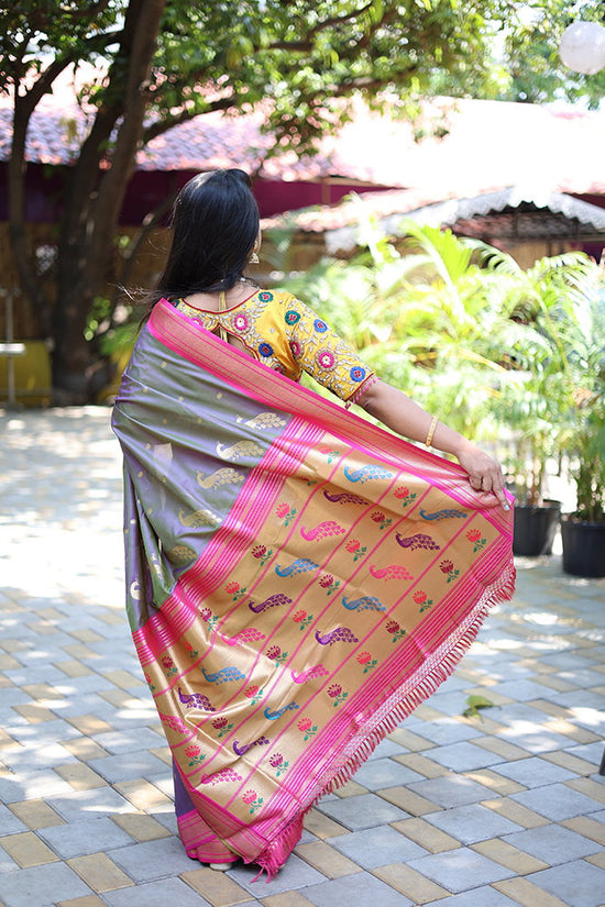 Amrah Wholesale Jf 3631 Paithani Silk Blend Zari Woven Saree