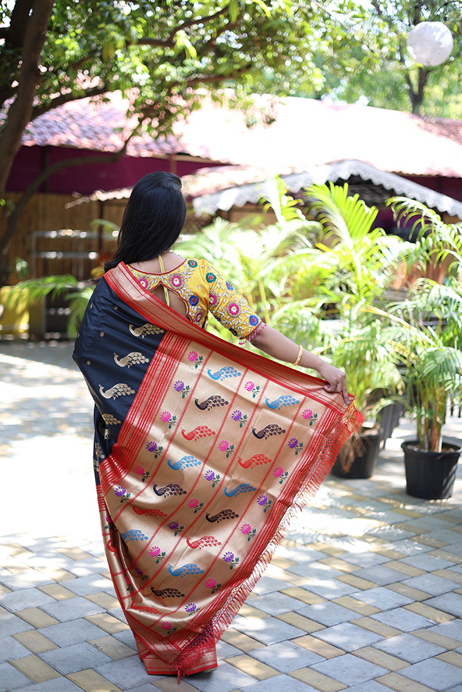 Amrah Wholesale Jf 3631 Paithani Silk Blend Zari Woven Saree