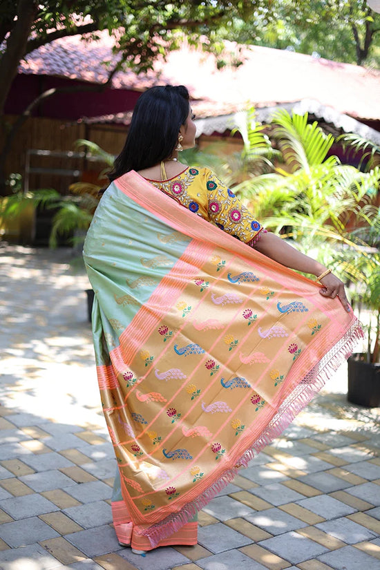 Amrah Wholesale Jf 3631 Paithani Silk Blend Zari Woven Saree