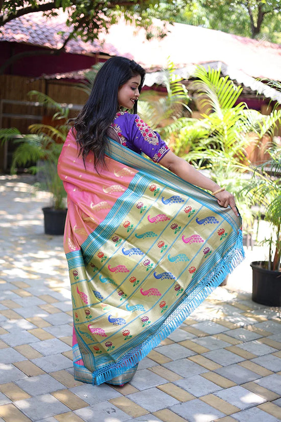 Amrah Wholesale Jf 3631 Paithani Silk Blend Zari Woven Saree