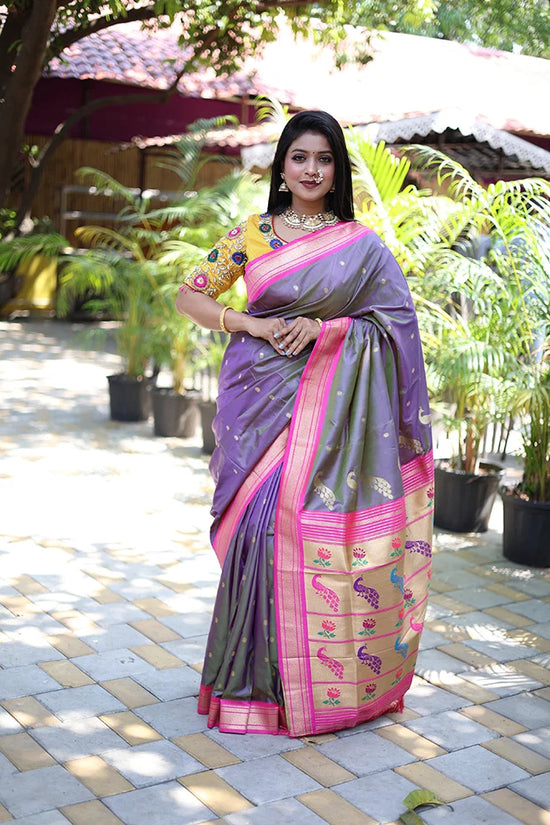 Amrah Wholesale Jf 3631 Paithani Silk Blend Zari Woven Saree