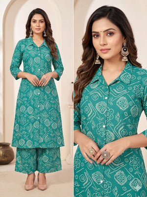Amrah Jinu Combo Rayon Printed Kurti Pant Set