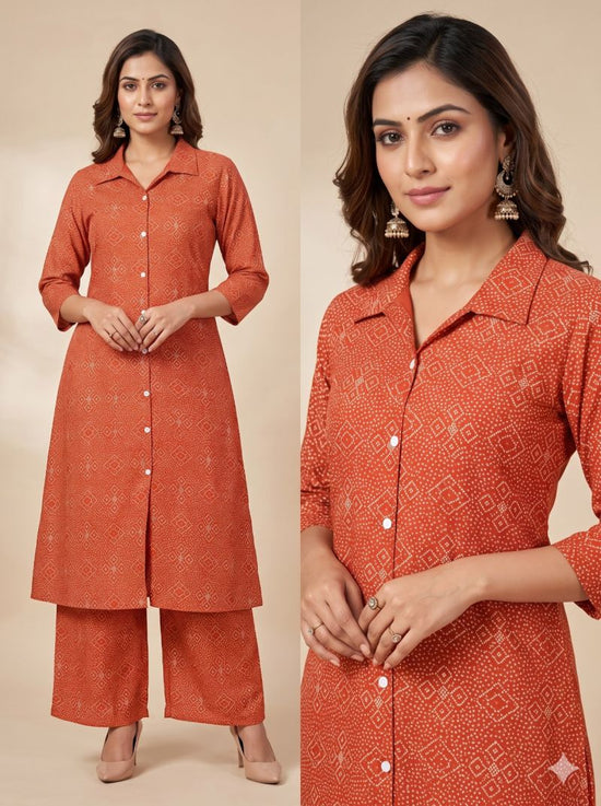 Amrah Jinu Combo Rayon Printed Kurti Pant Set