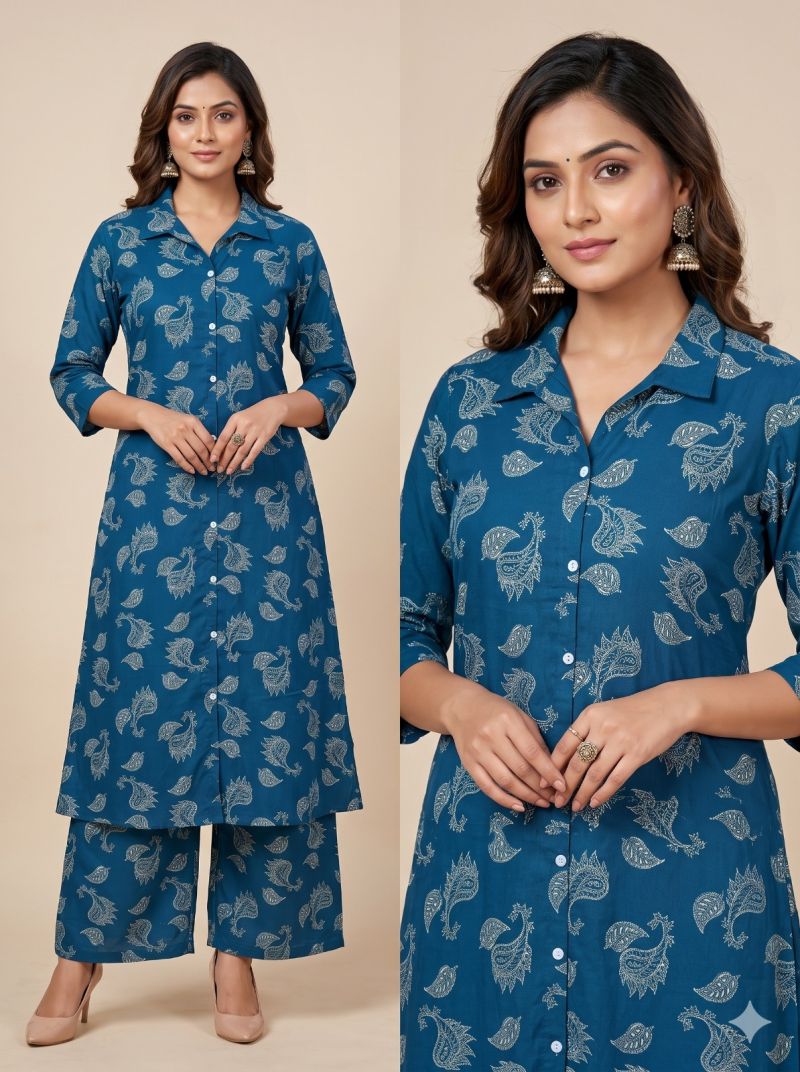 Amrah Jinu Combo Rayon Printed Kurti Pant Set