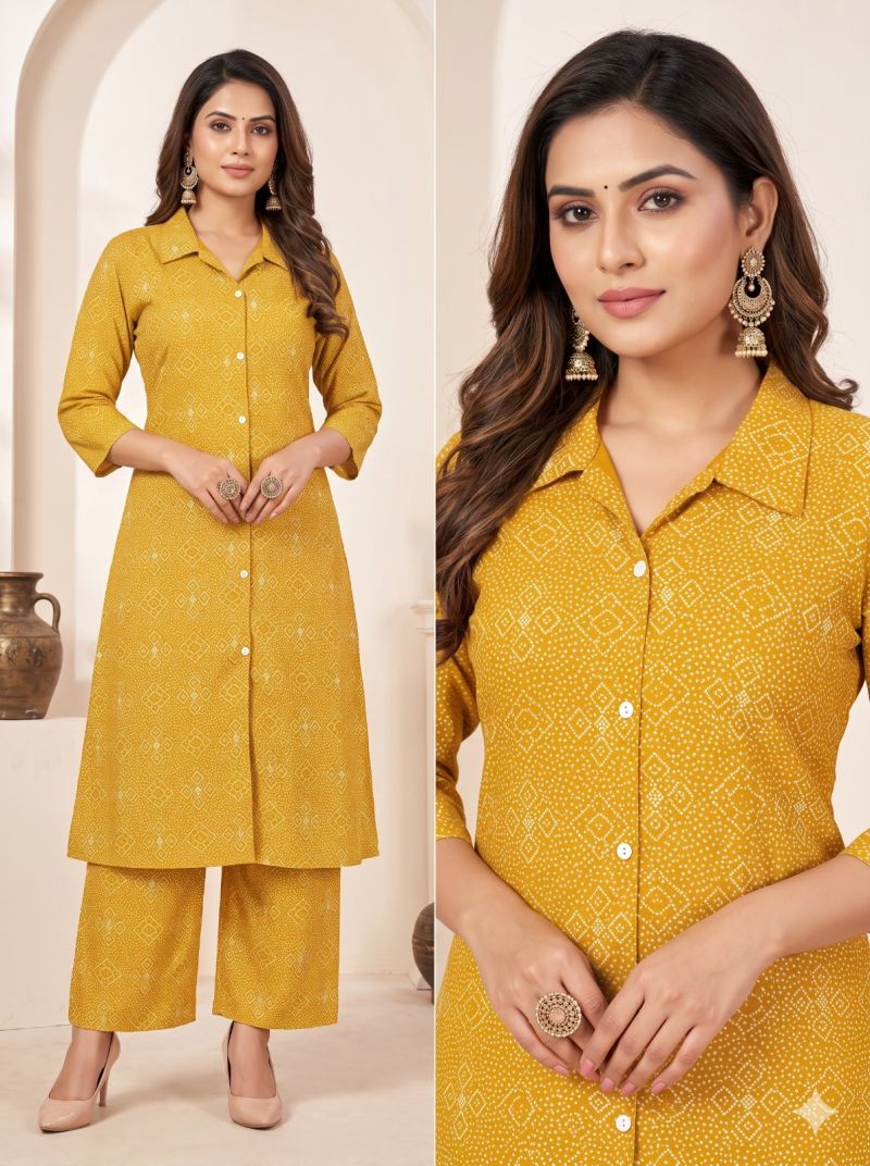 Amrah Jinu Combo Rayon Printed Kurti Pant Set
