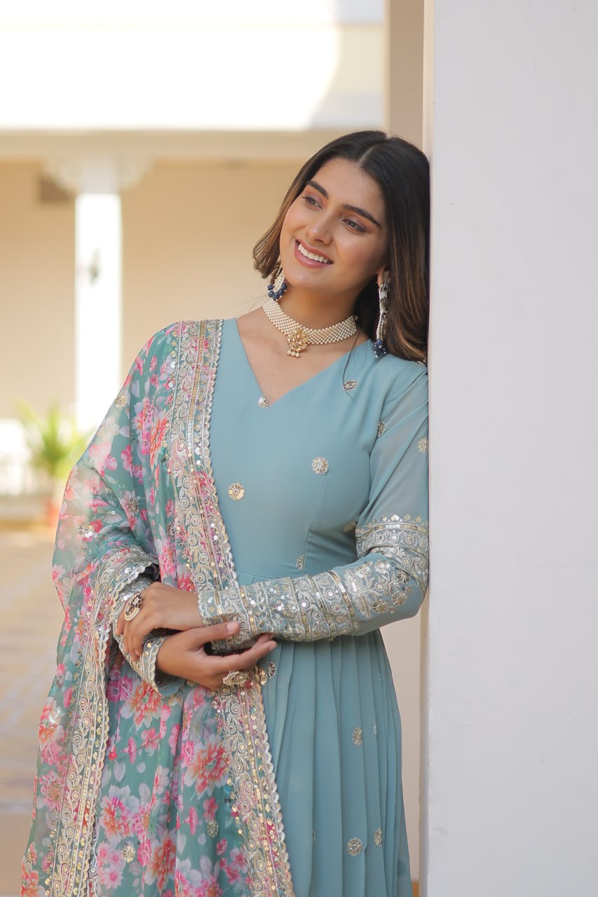Amrah Ka 1078 Faux Georgette Gown Collection