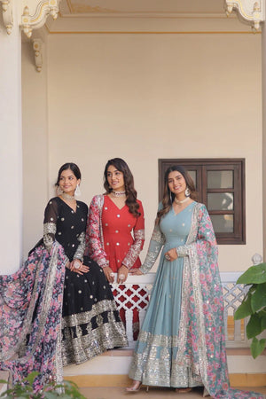 Amrah Ka 1078 Faux Georgette Gown Collection