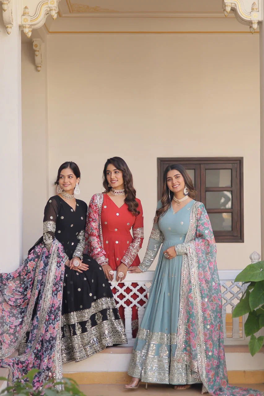 Amrah Ka 1078 Faux Georgette Gown Collection