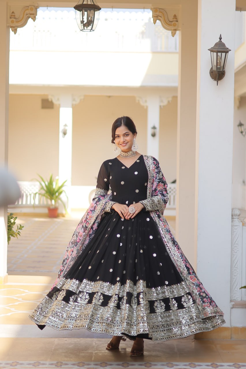 Amrah Ka 1078 Faux Georgette Gown Collection