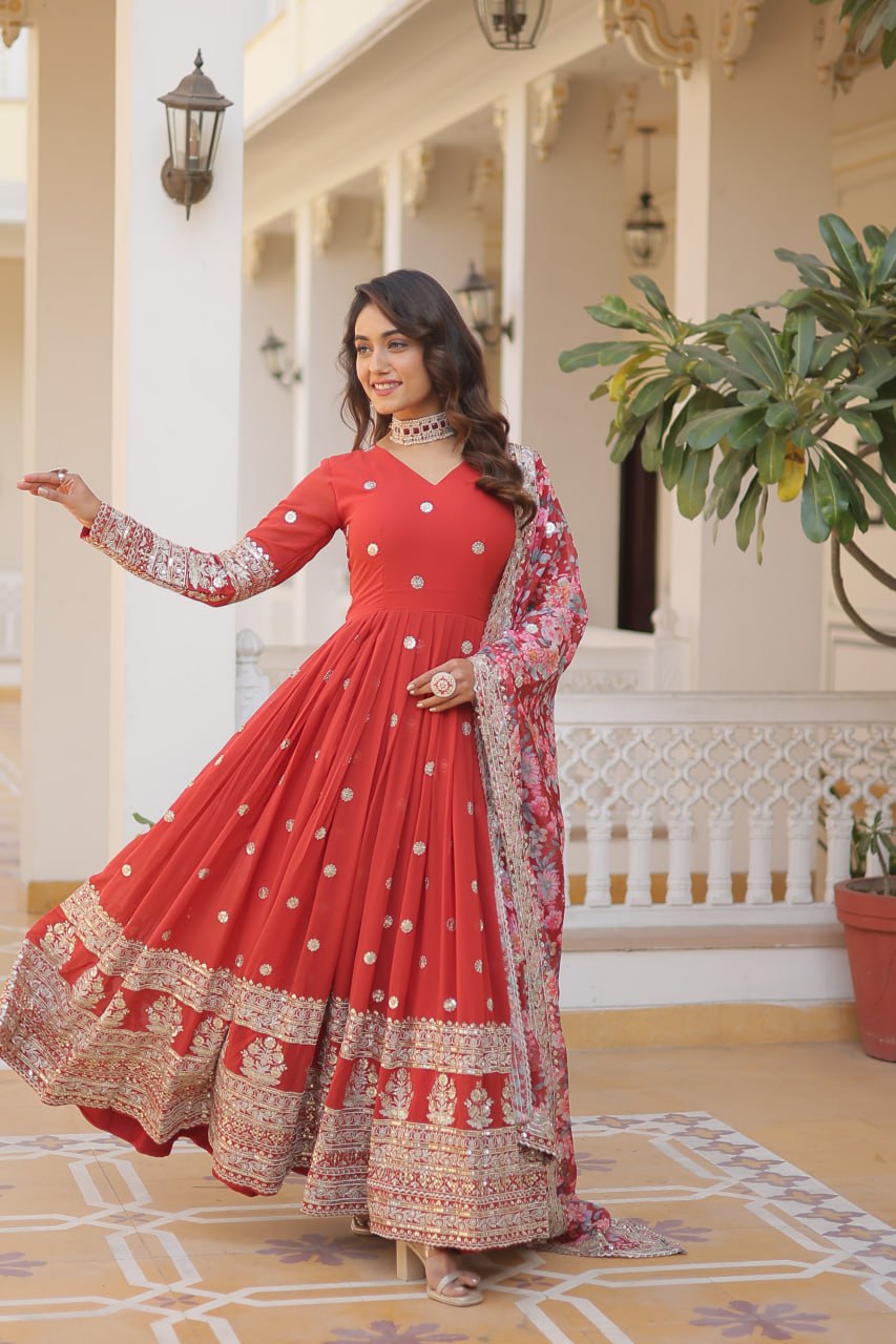 Amrah Ka 1078 Faux Georgette Gown Collection