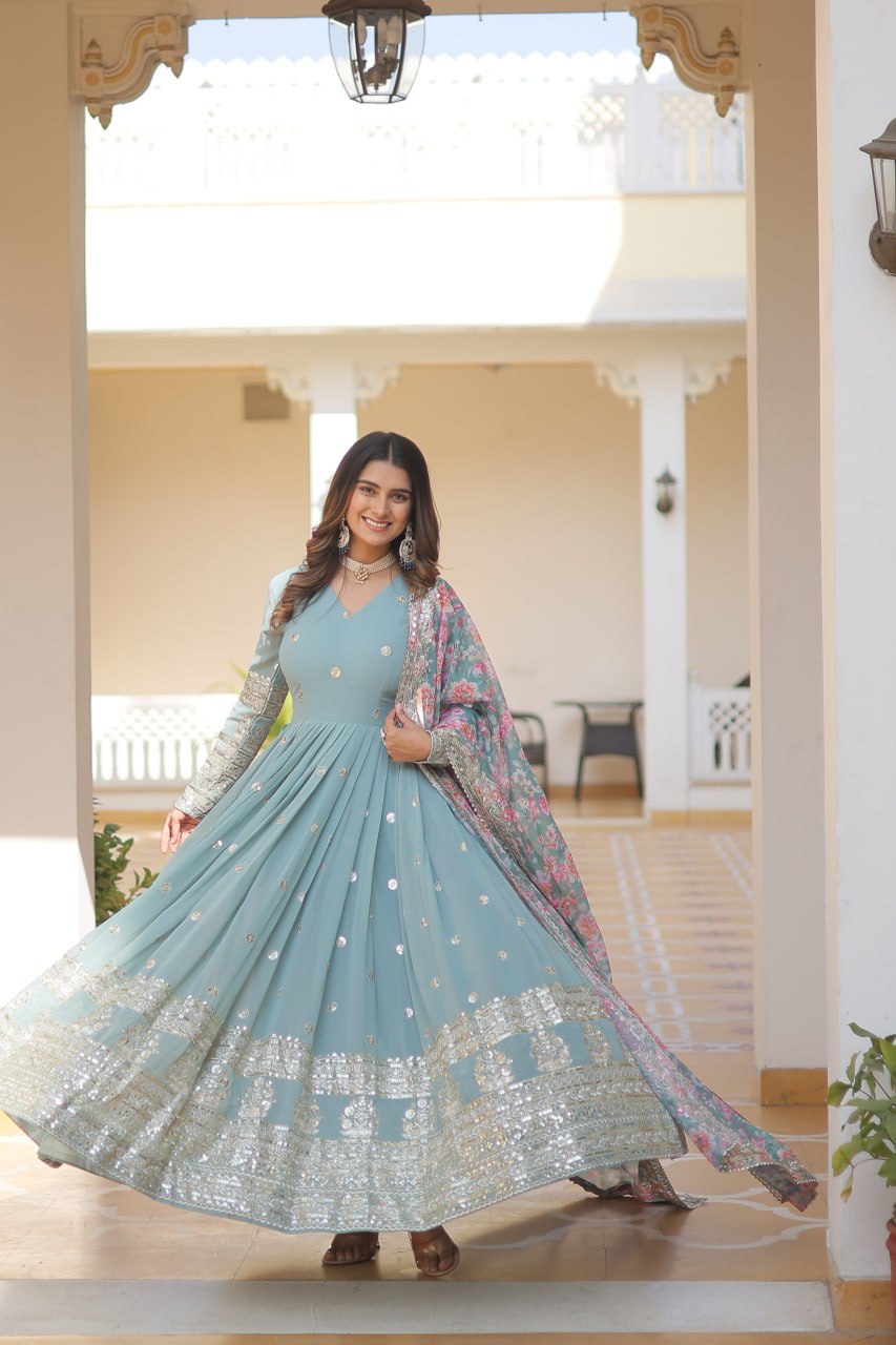Amrah Ka 1078 Faux Georgette Gown Collection