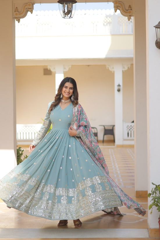Amrah Ka 1078 Faux Georgette Gown Collection
