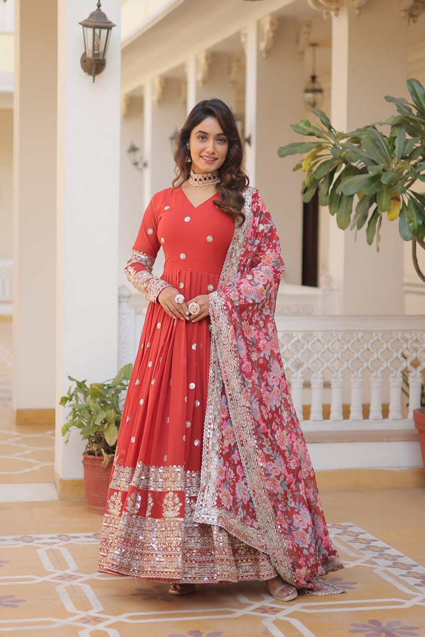 Amrah Ka 1078 Faux Georgette Gown Collection