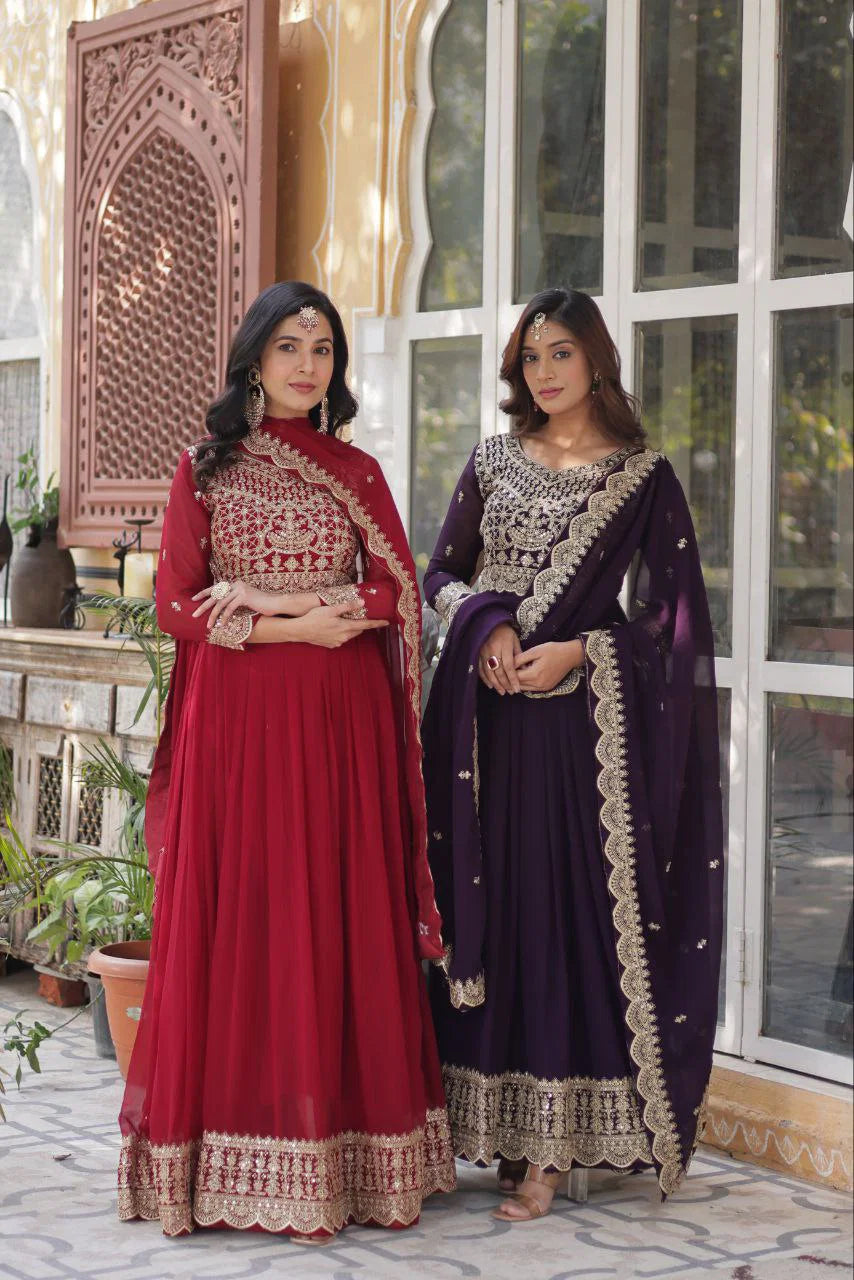 Amrah Ka 1137 Faux Georgette Embroidered Gown