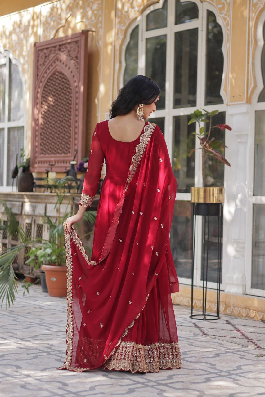 Amrah Ka 1137 Faux Georgette Embroidered Gown