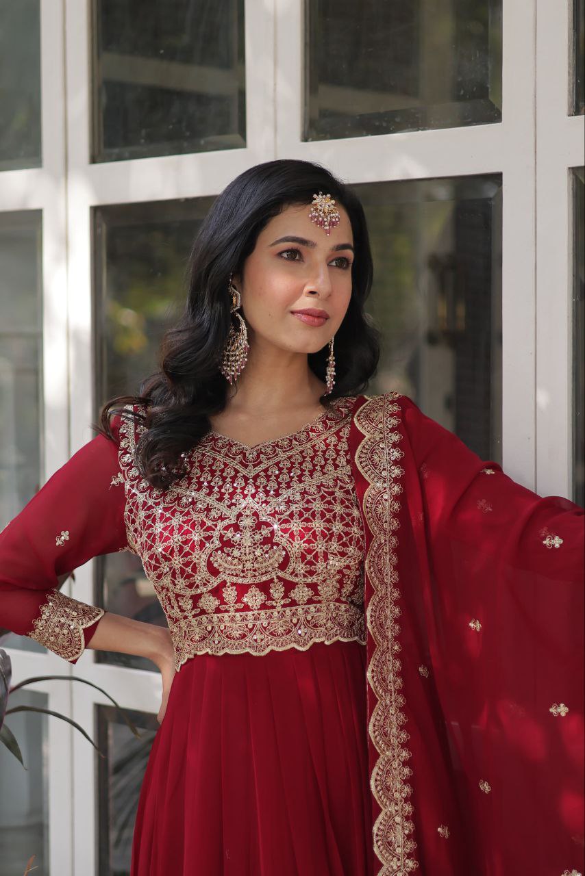 Amrah Ka 1137 Faux Georgette Embroidered Gown