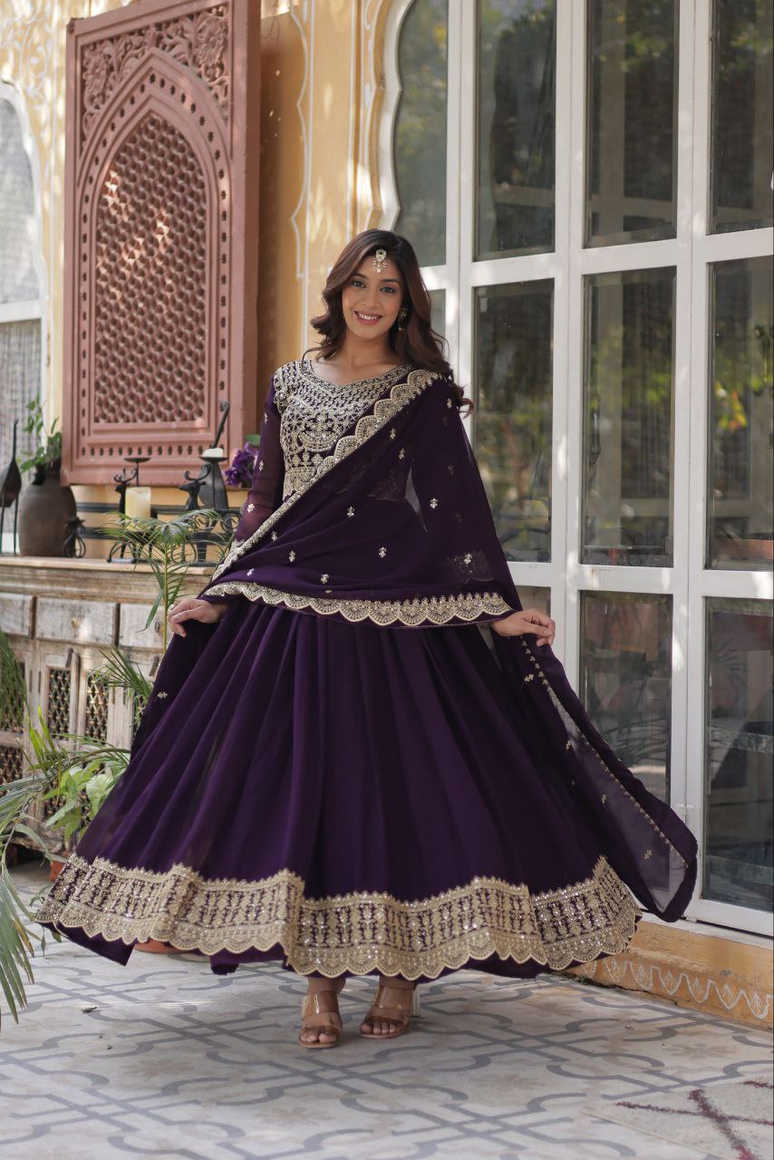 Amrah Ka 1137 Faux Georgette Embroidered Gown
