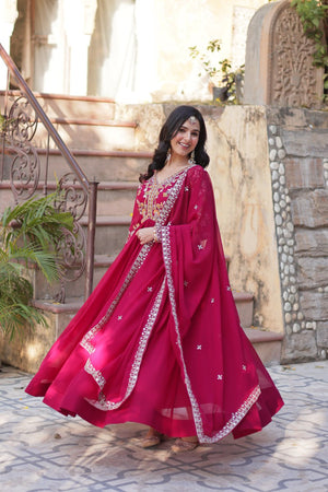 Amrah Wholesale Ka 1147 Faux Georgette Gown