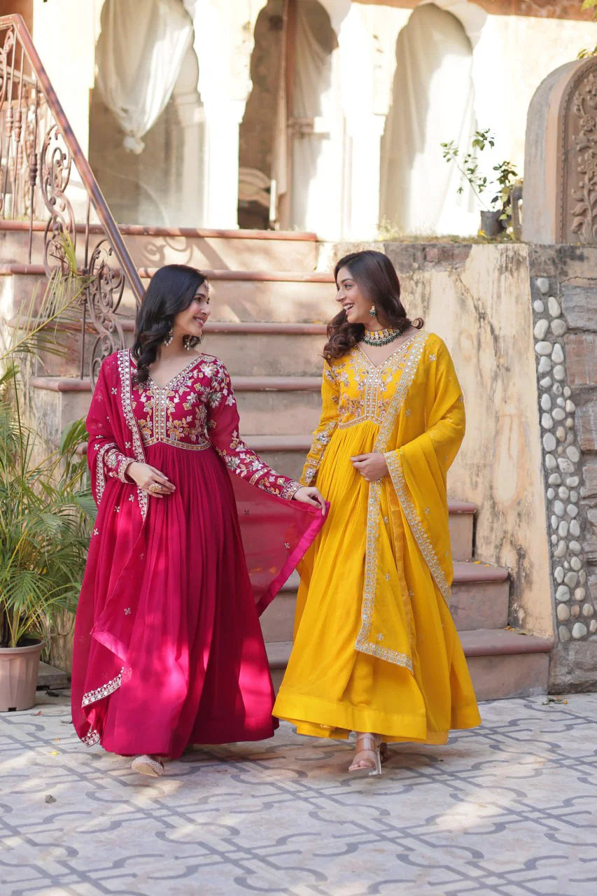 Amrah Wholesale Ka 1147 Faux Georgette Gown