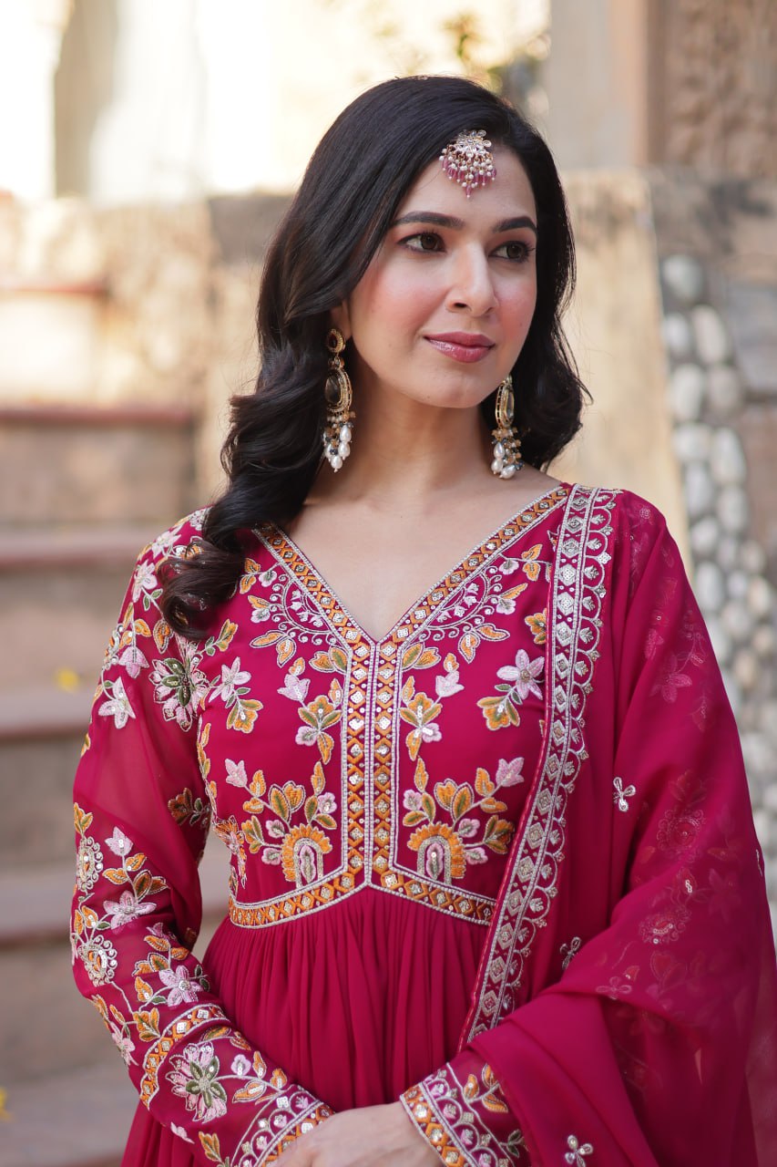 Amrah Wholesale Ka 1147 Faux Georgette Gown