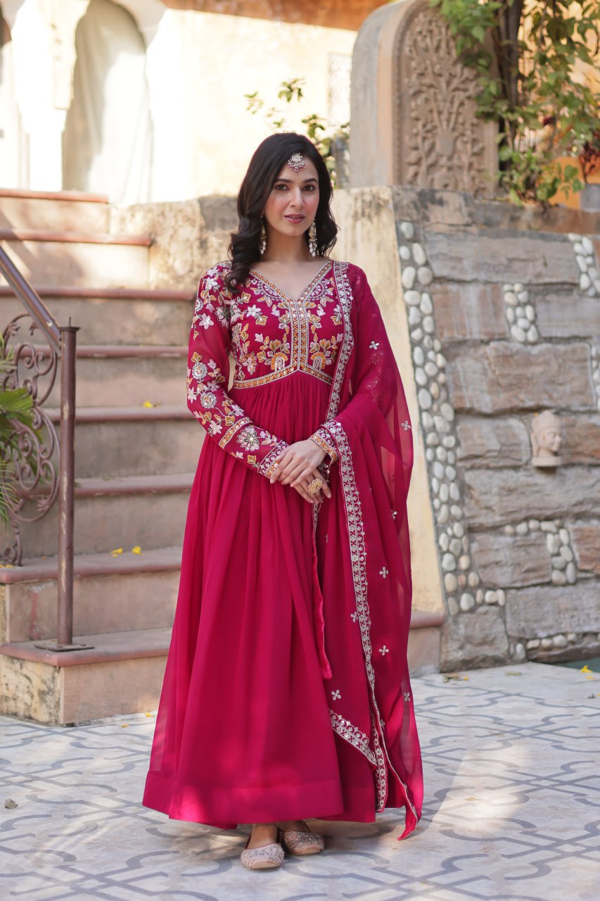 Amrah Wholesale Ka 1147 Faux Georgette Gown