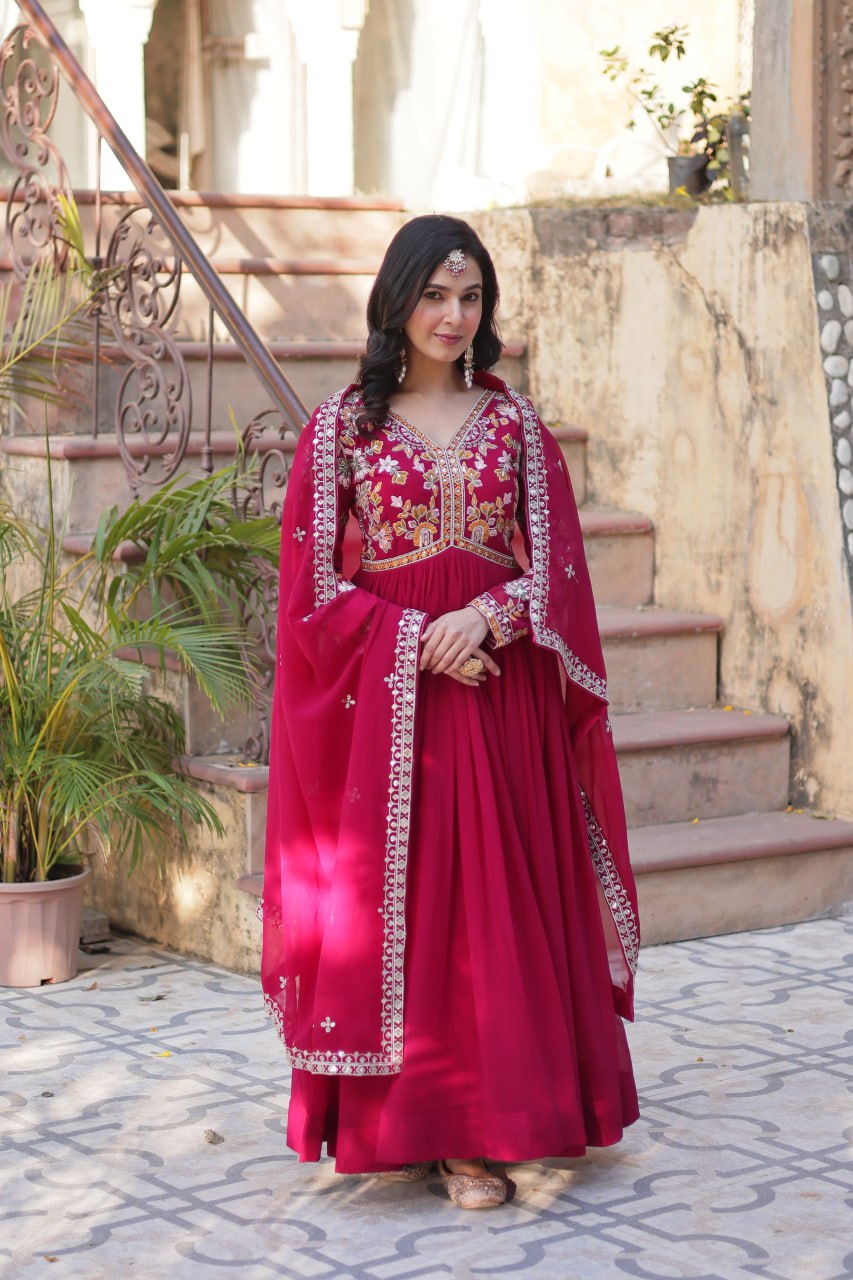 Amrah Wholesale Ka 1147 Faux Georgette Gown