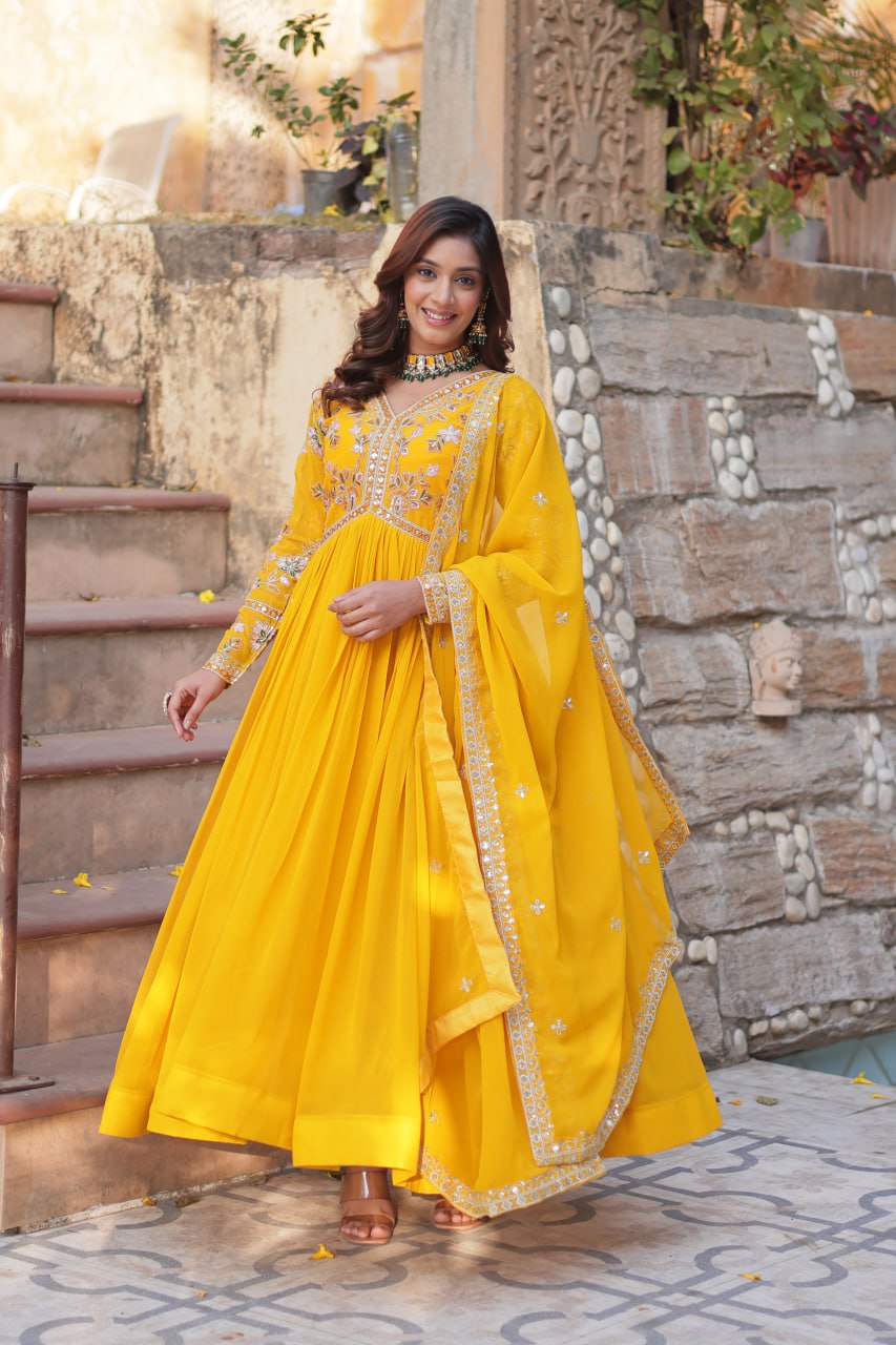 Amrah Wholesale Ka 1147 Faux Georgette Gown