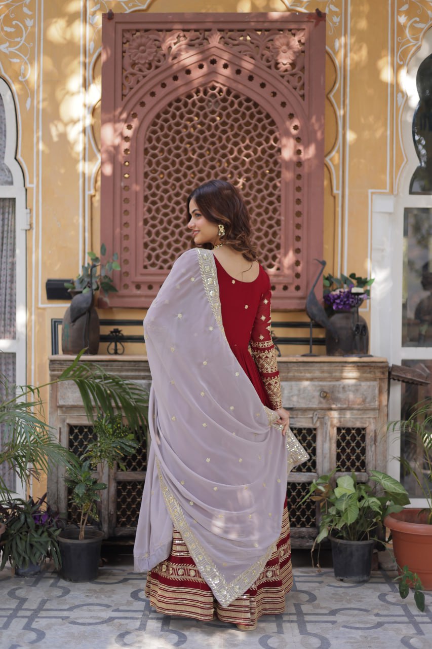 Amrah Wholesale Ka 1148 Faux Georgette Gown