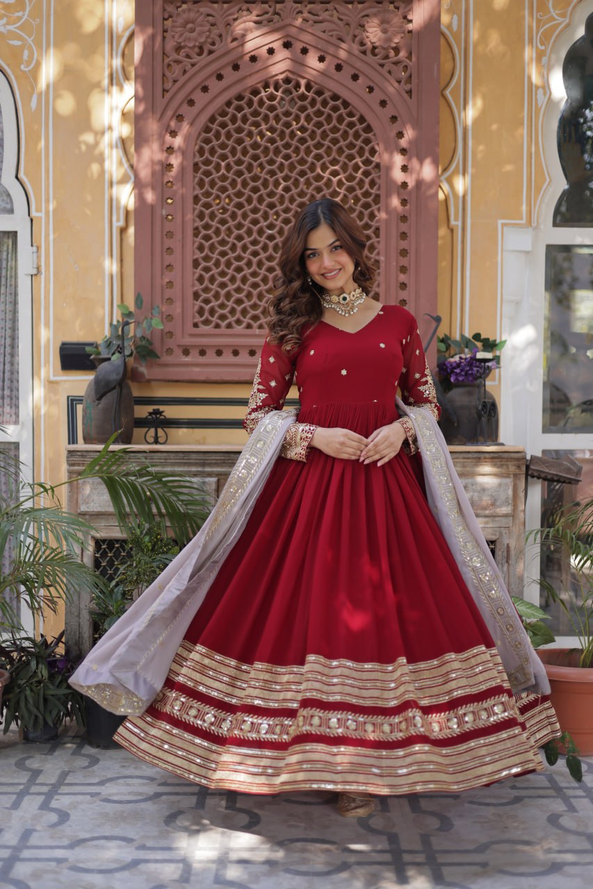 Amrah Wholesale Ka 1148 Faux Georgette Gown