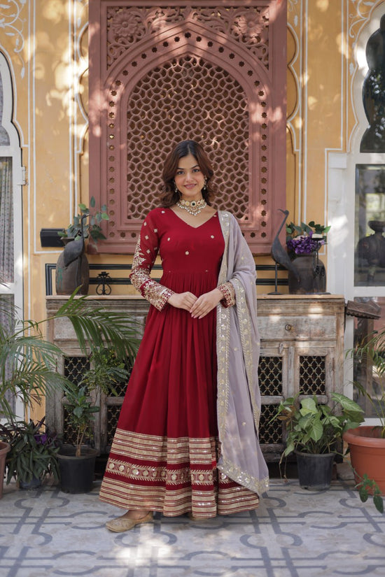 Amrah Wholesale Ka 1148 Faux Georgette Gown
