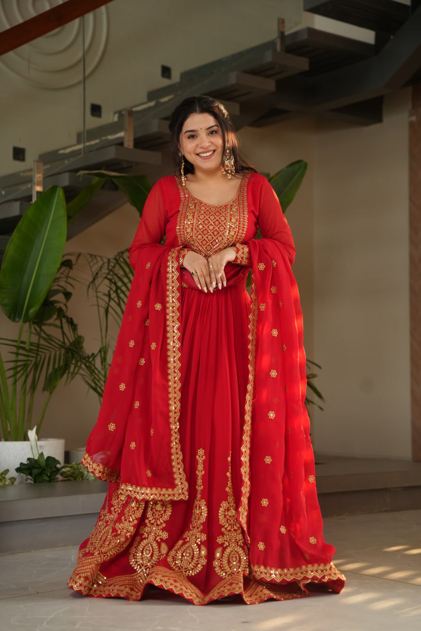 Amrah Wholesale Ka 1162 Faux Georgette Gown