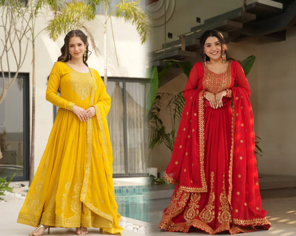 Amrah Wholesale Ka 1162 Faux Georgette Gown